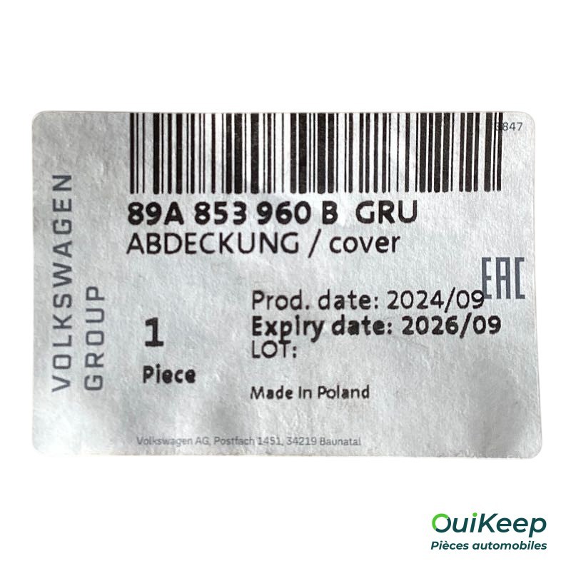 Tapicerka drzwi przednich prawych - AUDI Q4 E-Tron - 89A853960BGRU