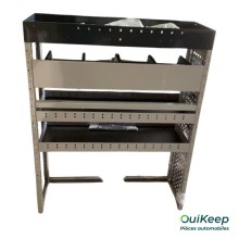 Estantería metálica para vehículos utilitarios - 101,5x36x126 cm - 4 compartimentos - 3 niveles