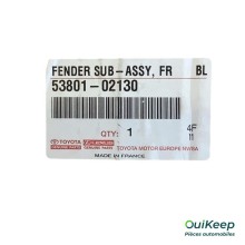 Rechter vorderer Kotflügel - TOYOTA Auris 1 Phase 2 - 5380102130