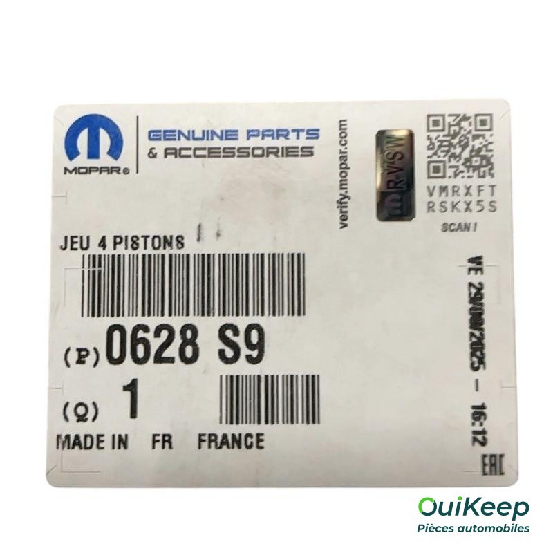 Satz von 4 Kolben assembl-eacute-s - CITROEN C8 Jumpy Kombi Jumpy 3 - 0628S9