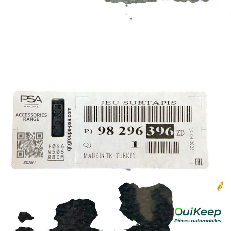 Tapis de sol - OPEL Astra DS3 - 98296396ZD