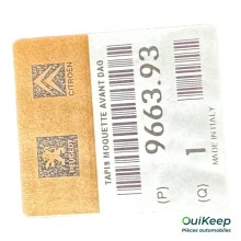 Tapis de sol avant - PEUGEOT Bipper CITROEN Nemo - 966393